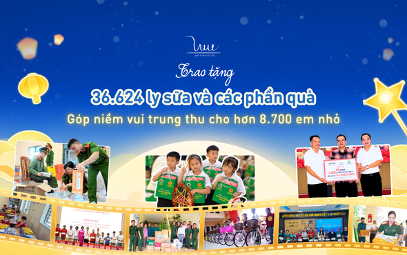 Trao tặng 36.624 ly sữa và các phần quà góp niềm vui trung thu cho hơn 8.700 em nhỏ tại nhiều địa phương trên cả nước